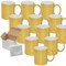 12 Pack of 11OZ METALLIC GOLD Sublimation Mug Coated Ceramic Mugs - Professional Grade - Sublimation Series - Cardboard Box with Foam Supports